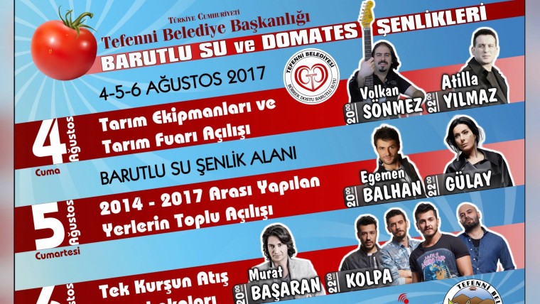 BARUTLU SU VE DOMATES ŞENLİKLERİMİZİN PROGRAMI