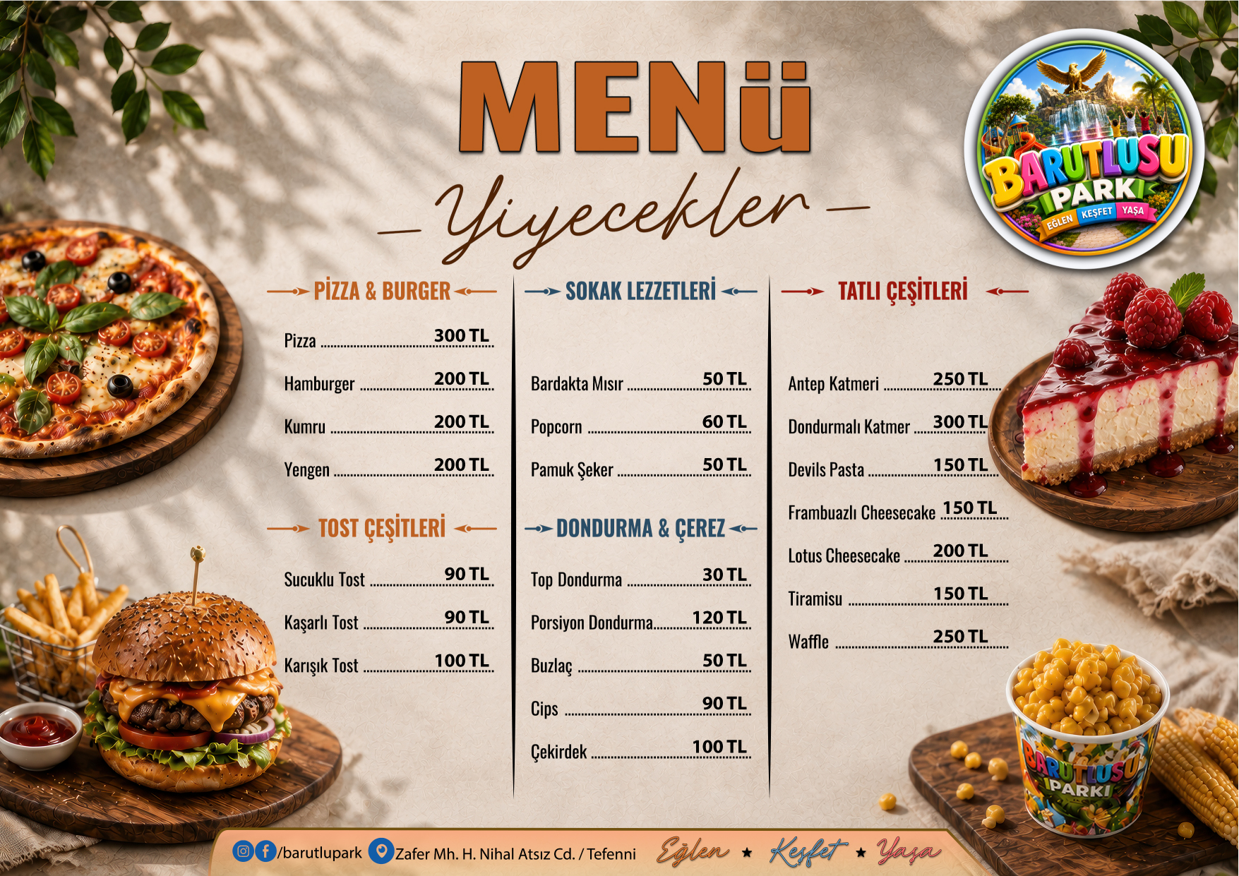 Barutlu Park Menü Sayfa 1