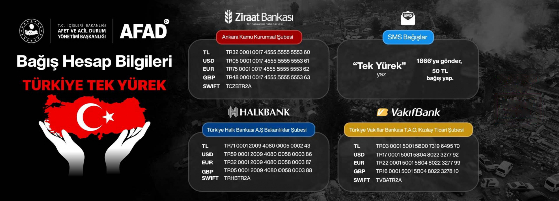 DEPREM BAĞIŞ HESAPLARI